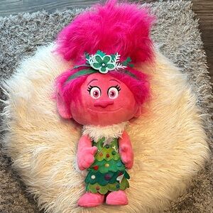 Pink Troll Plush Toy with Green Dress